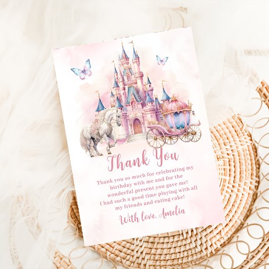 Enchanted Princess Castle Birthday Gratitude Card サンキューカード