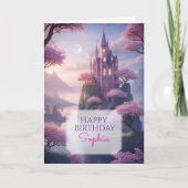 Enchanted Princess Castle Birthday Greeting カード (正面)