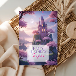 Enchanted Princess Castle Birthday Greeting カード