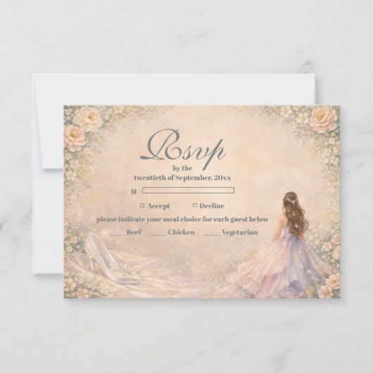 Enchanted Princess Fairytale Quinceañera 出欠カード (正面)