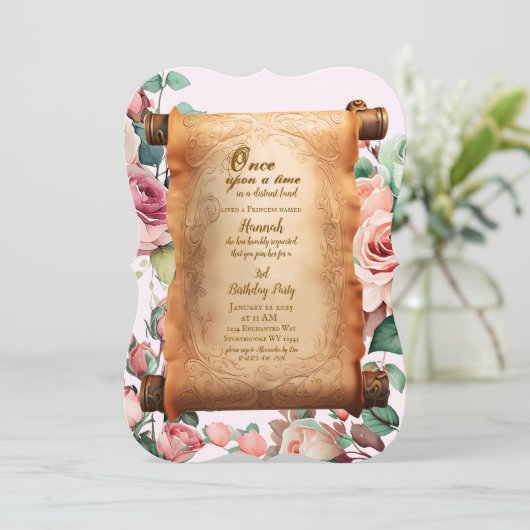 Enchanted Princess Third Party Birthday Invitation 招待状 (スタンド正面)