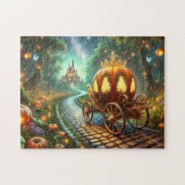 Enchanted Pumpkin Carriage Forest Path ジグソーパズル