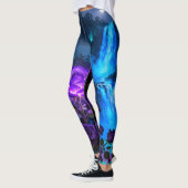 Enchanted Purple Rose Waterfall Leggings レギンス (左)