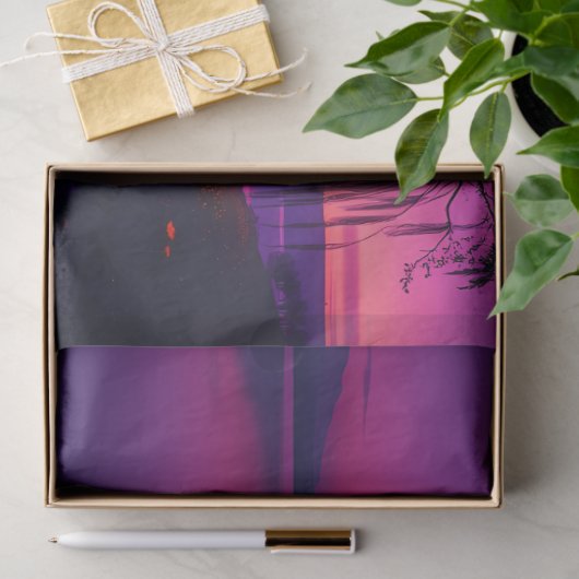 Enchanted Purple Twilight Willow Decoupage Paper 薄葉紙 (ギフト)