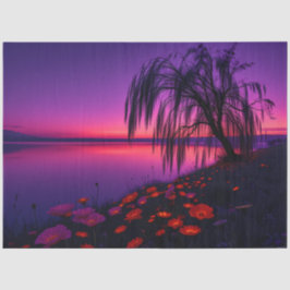 Enchanted Purple Twilight Willow Decoupage Paper 薄葉紙