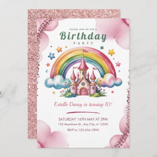 Enchanted Rainbow Castle 招待状 (正面/裏面)