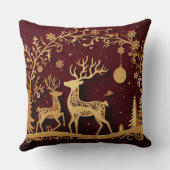 Enchanted Reindeer – Holiday Whimsy クッション (裏面)