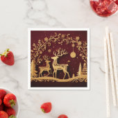 Enchanted Reindeer – Holiday Whimsy スタンダードカクテルナプキン (インサイチュ)
