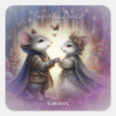 Enchanted Renaissance Fairytale Forest Wedding スクエアシール (正面)