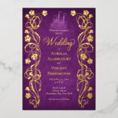 Enchanted Rose Castle Wedding 箔招待状 (正面)