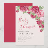 Enchanted Rose Garden Baby Shower Invitation 招待状 (正面/裏面)