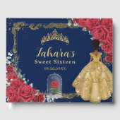 Enchanted Rose Red Floral Black Princess Sweet 16  ゲストブック (正面)