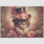 Enchanted Roses and Victorian Cat Decoupage 薄葉紙 (正面)