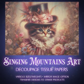 Enchanted Roses and Victorian Cat Decoupage 薄葉紙