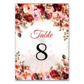  Enchanted Scarlet Gold Princess Quinceañera  テーブルナンバー (正面)