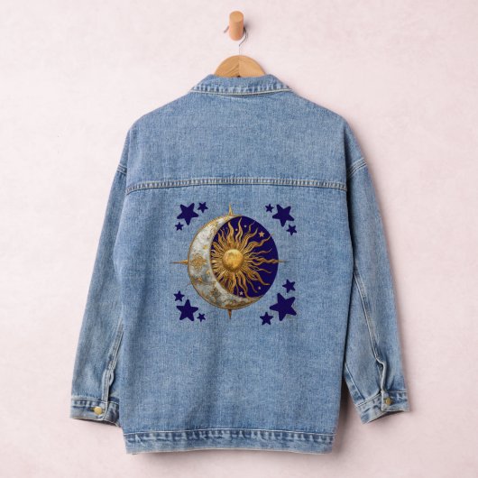 Enchanted Skies Whimsical Celestial Denim Jacket デニムジャケット (ハンガー)