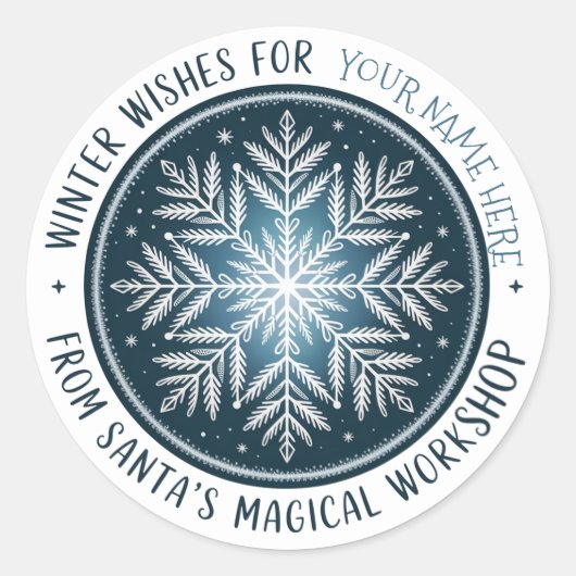 Enchanted Snowflake Stamp Sticker ラウンドシール (正面)