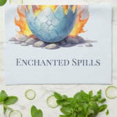 Enchanted Spills Blue Dragon キッチンタオル (折り畳み)