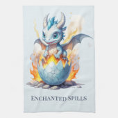 Enchanted Spills Blue Dragon キッチンタオル (縦)