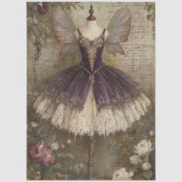 Enchanted Sugar Plum Fairy Ballerina Art Decoupage 薄葉紙