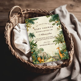 Enchanted Tropical Safari Baby Shower 招待状