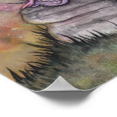 Enchanted Twilight Witch Cat Fantasy Art ポスター (角)