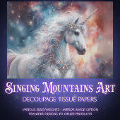Enchanted Unicorn Under the Stars Decoupage  薄葉紙