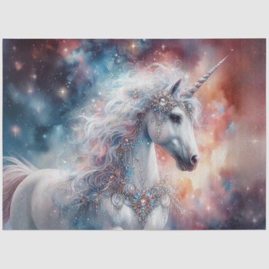 Enchanted Unicorn Under the Stars Decoupage  薄葉紙 (正面)