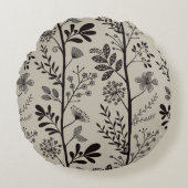 Enchanted Vertical Garden Reverie XL black beige ラウンドクッション (正面)