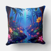 Enchanted Vibrant River Forest Dream クッション (裏面)