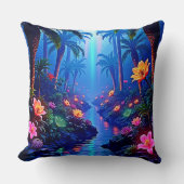 Enchanted Vibrant River Forest Dream クッション (正面)