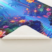 Enchanted Vibrant River Forest Dream シェルパブランケット (3/4)