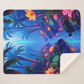 Enchanted Vibrant River Forest Dream シェルパブランケット (正面(横))