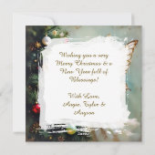 Enchanted Vintage Fairy Personalized Christmas シーズンカード (裏面)