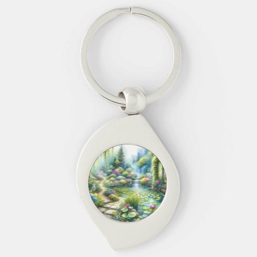 Enchanted Waterfall Garden Lily Pond キーホルダー (正面)