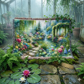 Enchanted Waterfall Garden Lily Pond スローブランケット