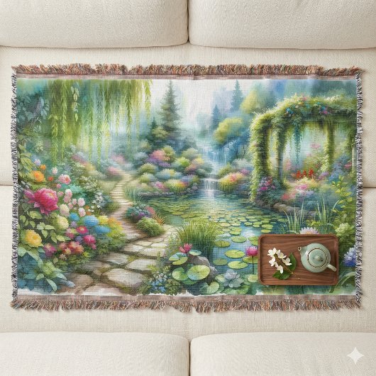 Enchanted Waterfall Garden Lily Pond スローブランケット