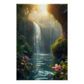 Enchanted Waterfall Nature Poster ポスター (正面)