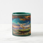 Enchanted White Stag Magical Forest Mug マグカップ (中央)