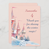 Enchanted Winter Castle Thank You Card, Princess  サンキューカード (正面/裏面)