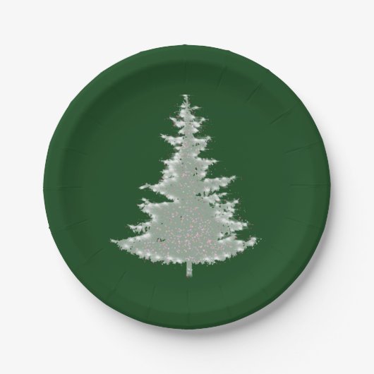 Enchanted Winter Glow Christmas Tree ペーパープレート (正面)