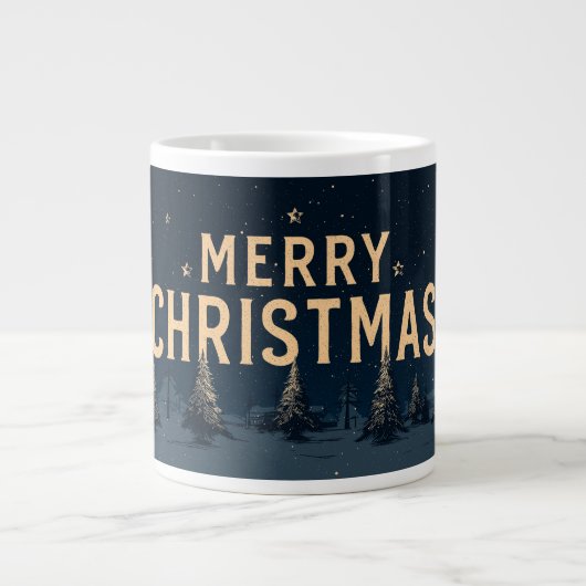 🎄 Enchanted Winter Night Mug 🌟 ジャンボコーヒーマグカップ (正面)