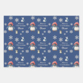 Enchanted Winter Tales Penguin & Bunny Christmas ラッピングペーパーシート (正面)