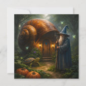 Enchanted wizard and snail house whimsical fantasy カード (正面)