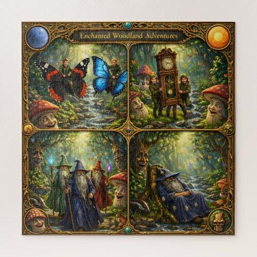 Enchanted woodland adventures epic four panel jigs ジグソーパズル (縦)