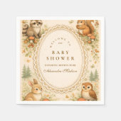 Enchanted Woodland Animals Baby Shower スタンダードカクテルナプキン (正面)