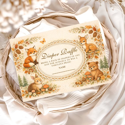Enchanted Woodland Animals Diapper Raffle エンクロージャーカード