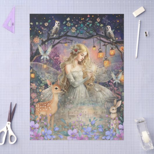 Enchanted Woodland Animals & Fairy Decoupage Paper 薄葉紙 (クラフト)
