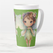 Enchanted Woodland Fairy: pastel green Sprite カフェラテマグ (右アングル)