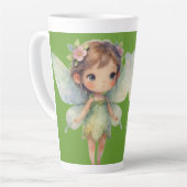 Enchanted Woodland Fairy: pastel green Sprite カフェラテマグ (左アングル)